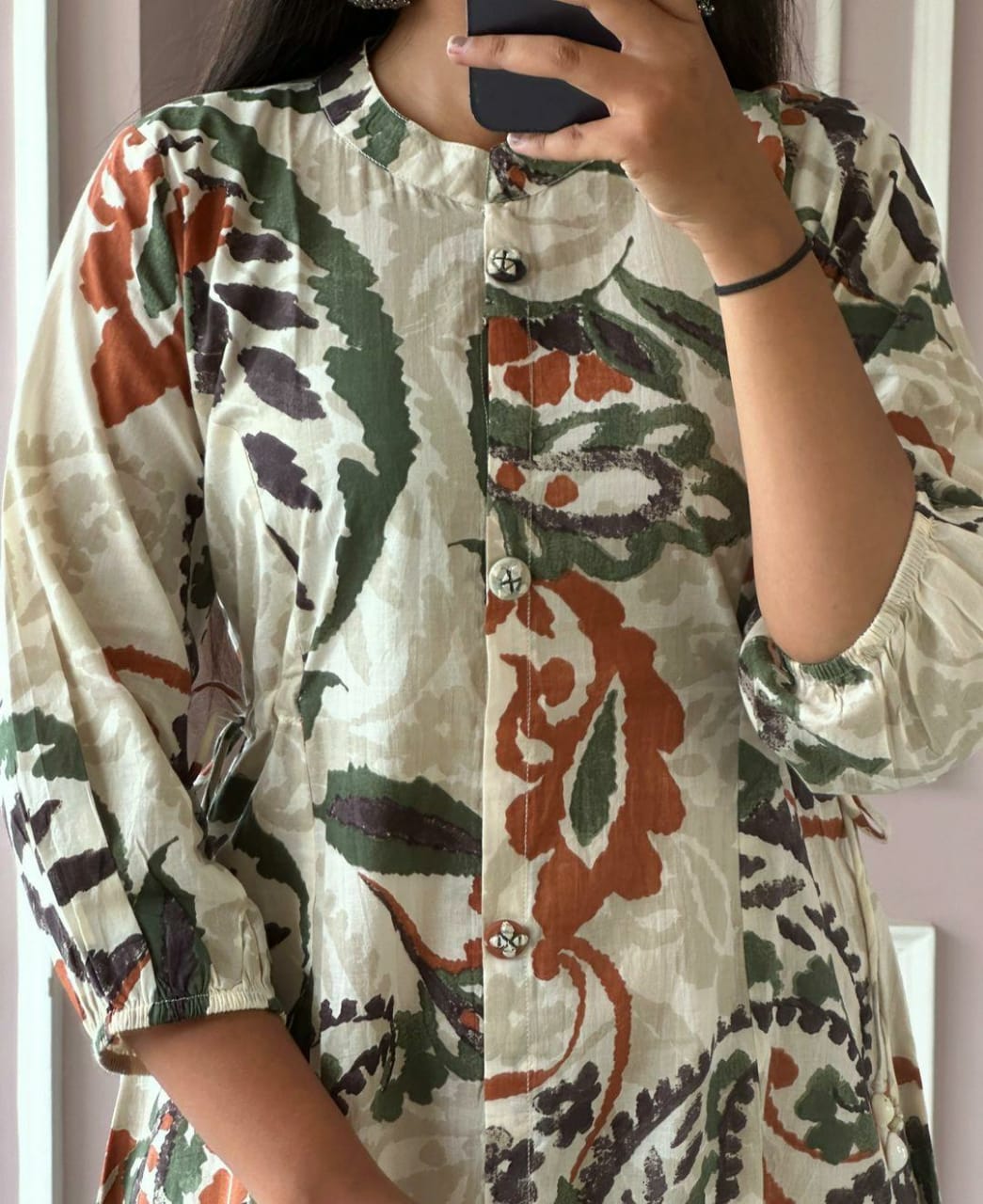 Women Muticolor Cotton Middi Gown