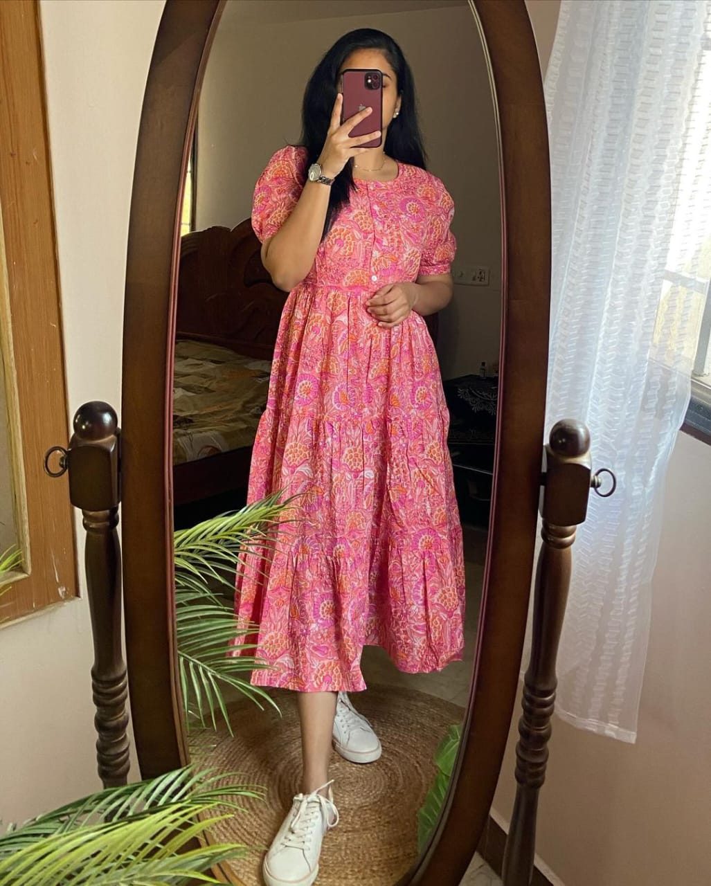 Lehriya Print middi Gown