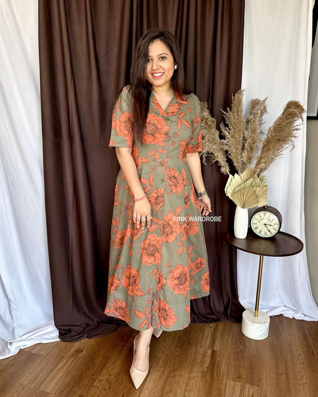 Neelam Aline Flower Print Dress
