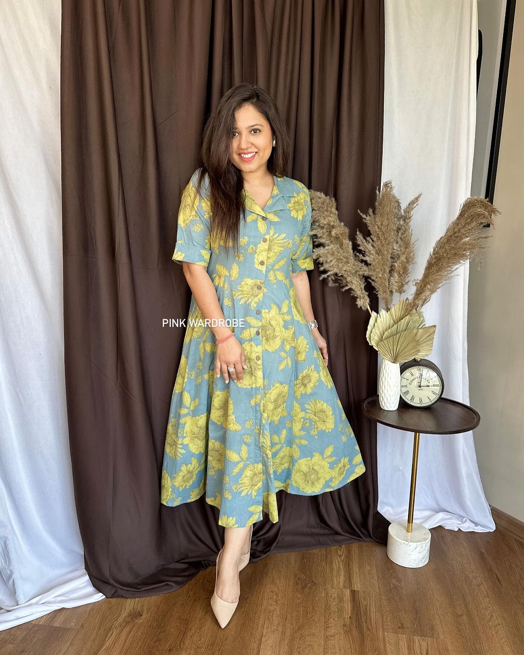 Neelam Aline Flower Print Dress