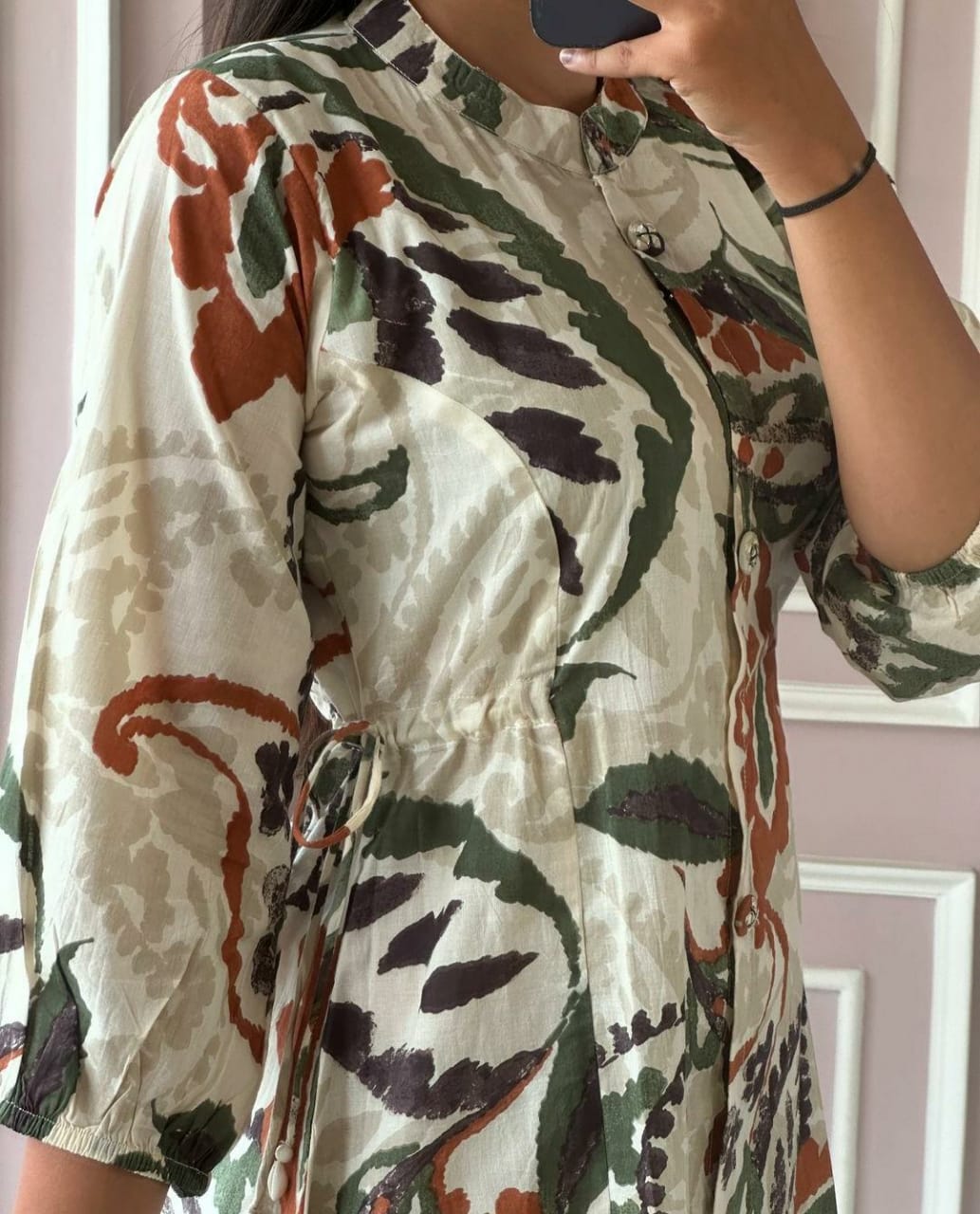 Women Muticolor Cotton Middi Gown