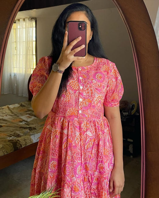 Lehriya Print middi Gown