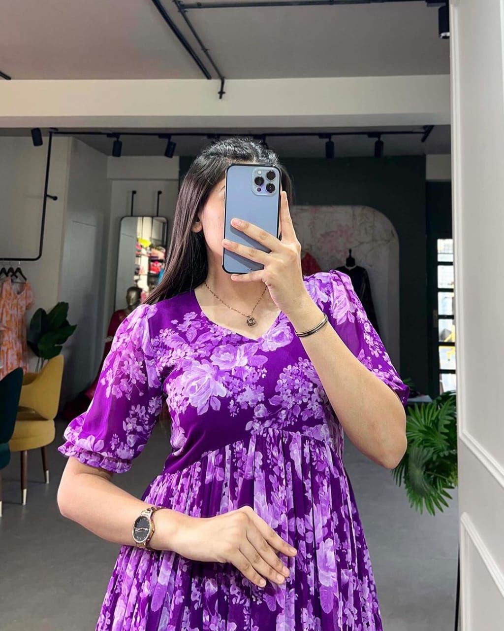 Comfort look fril meternity friendly maxi model dress